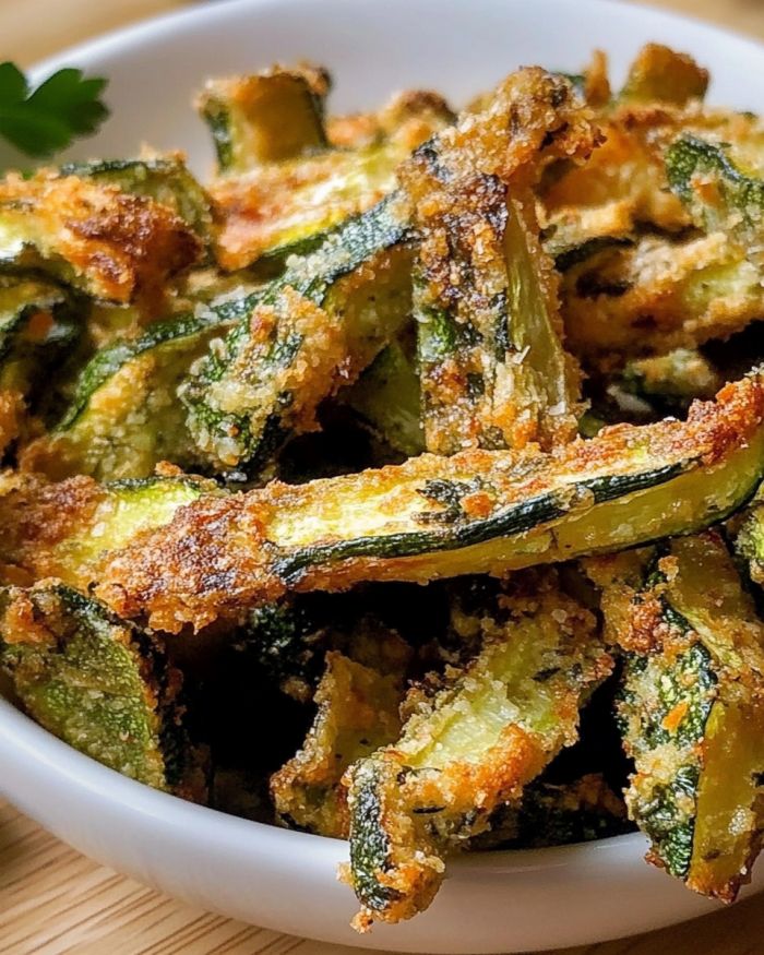 Herb Infused Baked Zucchini Fries With Almond Flour