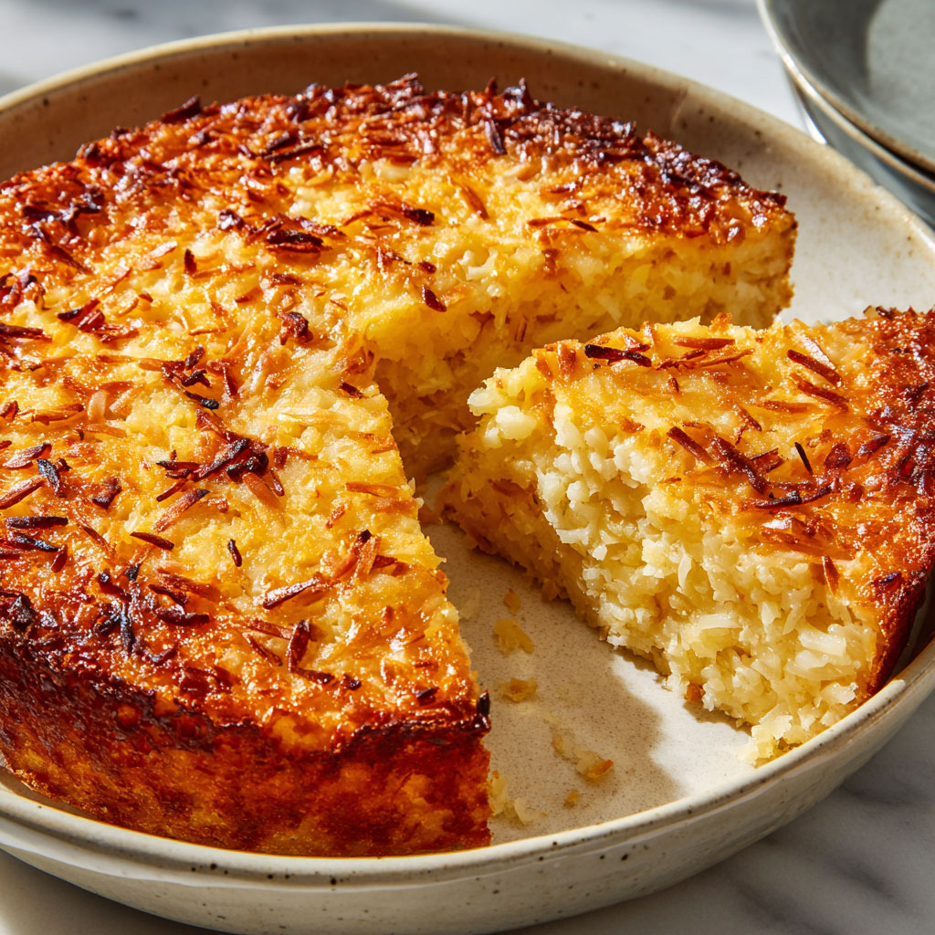 Crustless Pineapple Coconut Pie